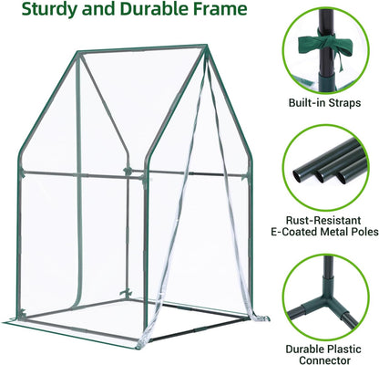 Mini Greenhouse for Indoor Outdoor: Portable Green House with Waterproof Pad for Small Plants Nursery Germination, 36"x36"x42" Light Duty Cover Tent Humidity Dome Seedling Accessory
