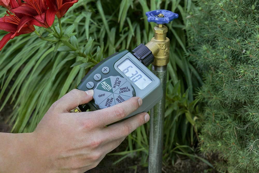 Programmable Digital Hose Watering Timer - 2 Outlet - Battery Powered - with LCD Screen - Built-in Rain Delay - Water-Resistant - 58910