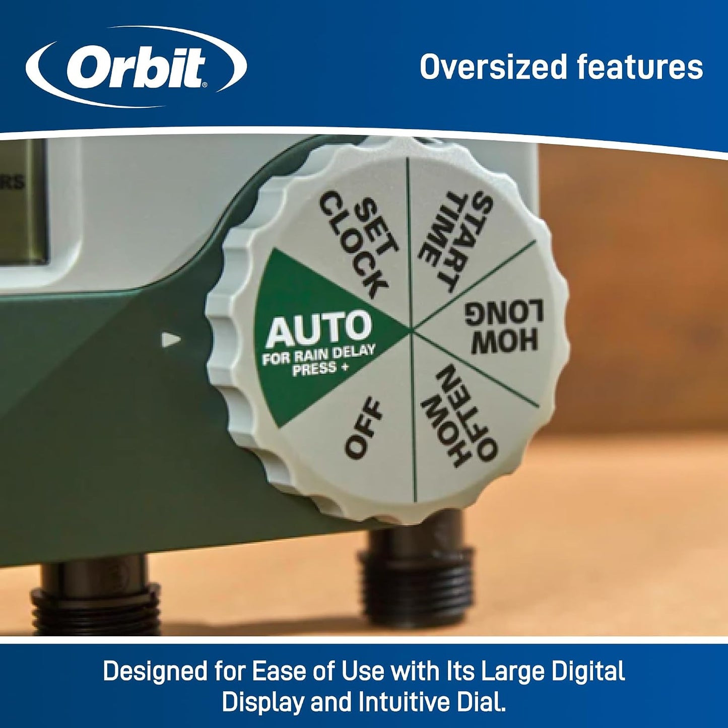Programmable Digital Hose Watering Timer - 2 Outlet - Battery Powered - with LCD Screen - Built-in Rain Delay - Water-Resistant - 58910