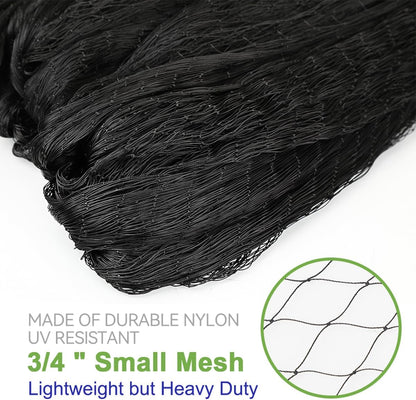 25' x 25' Bird Netting Heavy Duty Nylon 3/4" Mesh Garden Netting Protect Fruit Trees, Plants and Vegetables