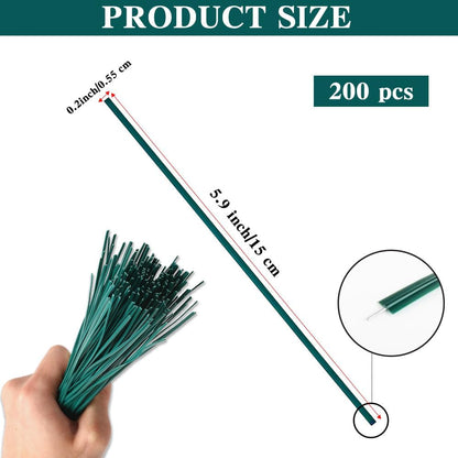 Twist Ties for Plants, 200Pcs 6 Inch Plant Ties Reusable Plastic Garden Twist Tie Green Wire Twist Ties for Plastic Bags Christmas Tree Wreath Gardening Cable Organization Home Office Use