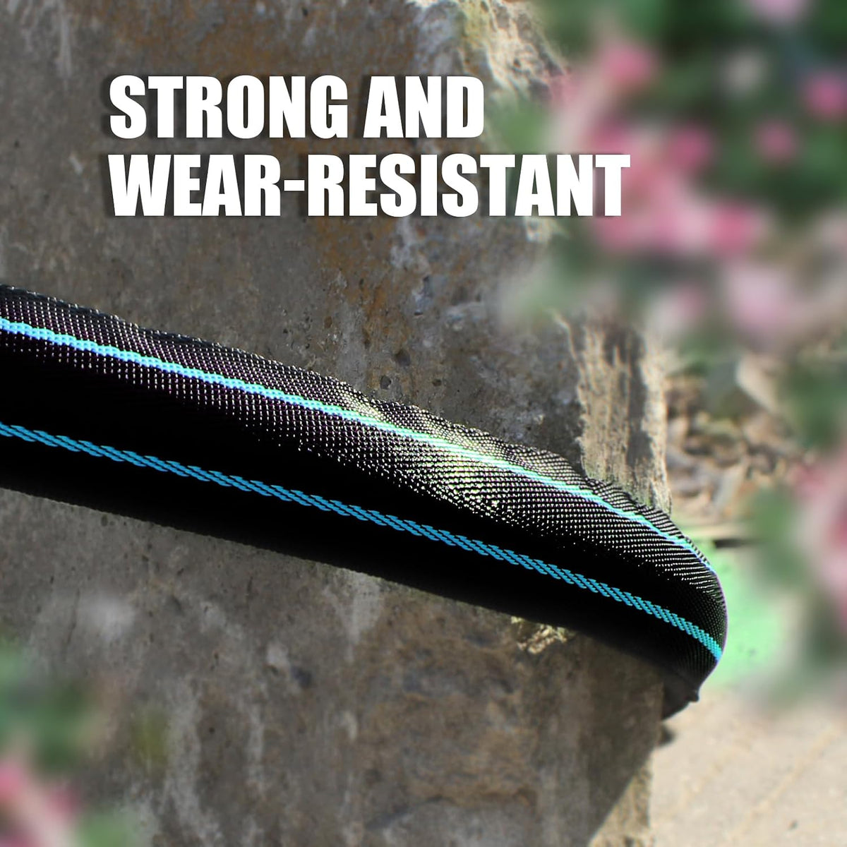 Garden Hose 75ft, Flexible Water Hose with 10 Function Hose Nozzle, Lightweight, Tangle Free, Rust Proof for Yard, Watering(Blue)