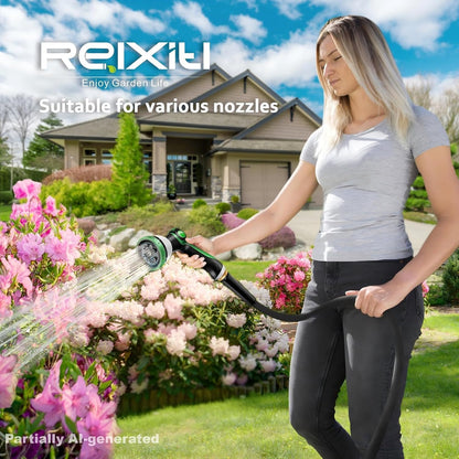 Garden Hose 75ft, Flexible Water Hose with 10 Function Hose Nozzle, Lightweight, Tangle Free, Rust Proof for Yard, Watering(Blue)