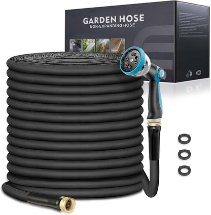 Garden Hose 75ft, Flexible Water Hose with 10 Function Hose Nozzle, Lightweight, Tangle Free, Rust Proof for Yard, Watering(Blue)