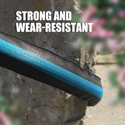 Garden Hose 75ft, Flexible Water Hose with 10 Function Hose Nozzle, Lightweight, Tangle Free, Rust Proof for Yard, Watering(Blue)