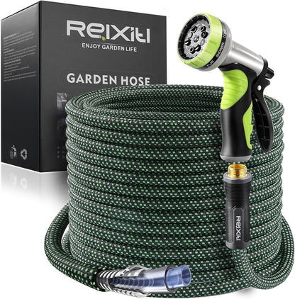 Garden Hose 75ft, Flexible Water Hose with 10 Function Hose Nozzle, Lightweight, Tangle Free, Rust Proof for Yard, Watering(Blue)