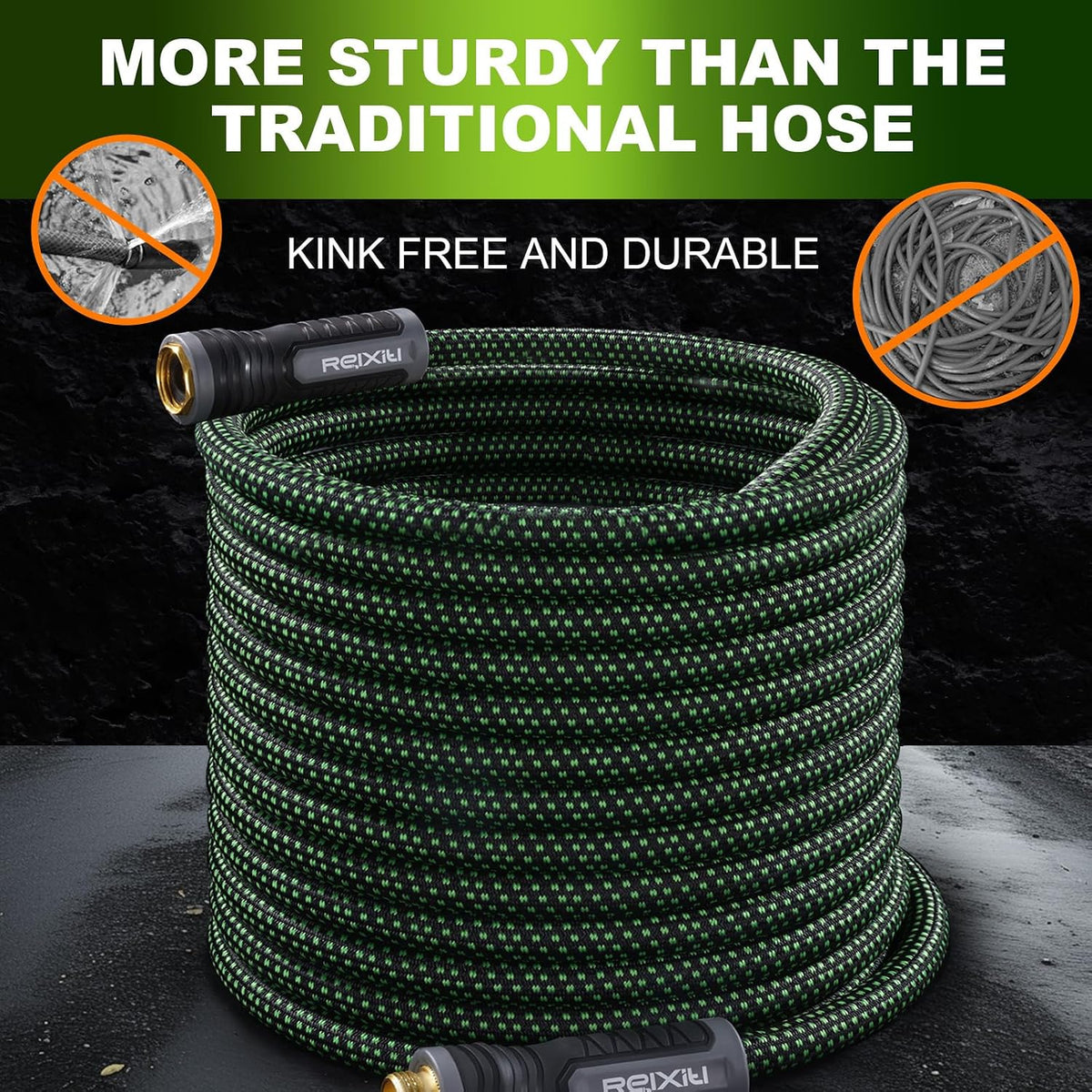 Garden Hose 75ft, Flexible Water Hose with 10 Function Hose Nozzle, Lightweight, Tangle Free, Rust Proof for Yard, Watering(Blue)