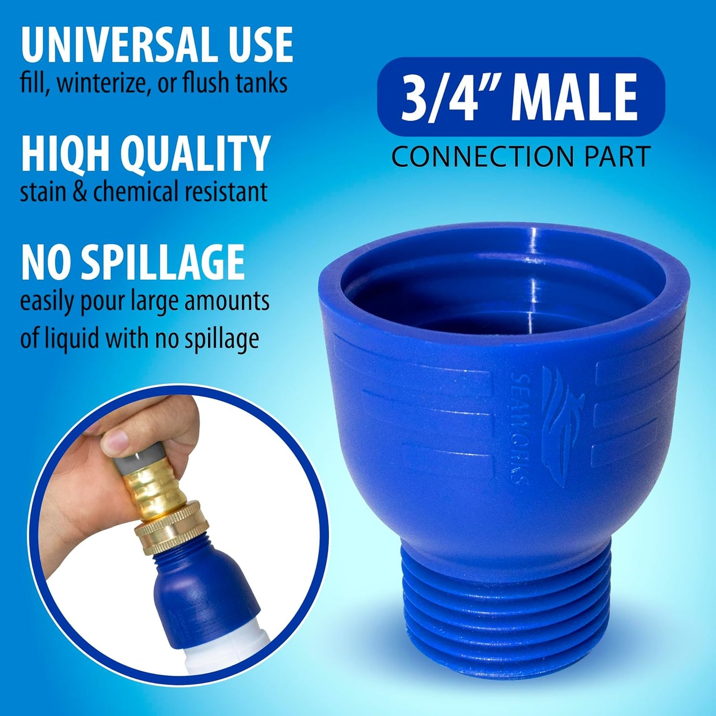Garden Hose to Antifreeze Bottle Adapter: All-in-One Male and Female Twist Connect Adapter for RV, Camper, Marine & Garden Hose