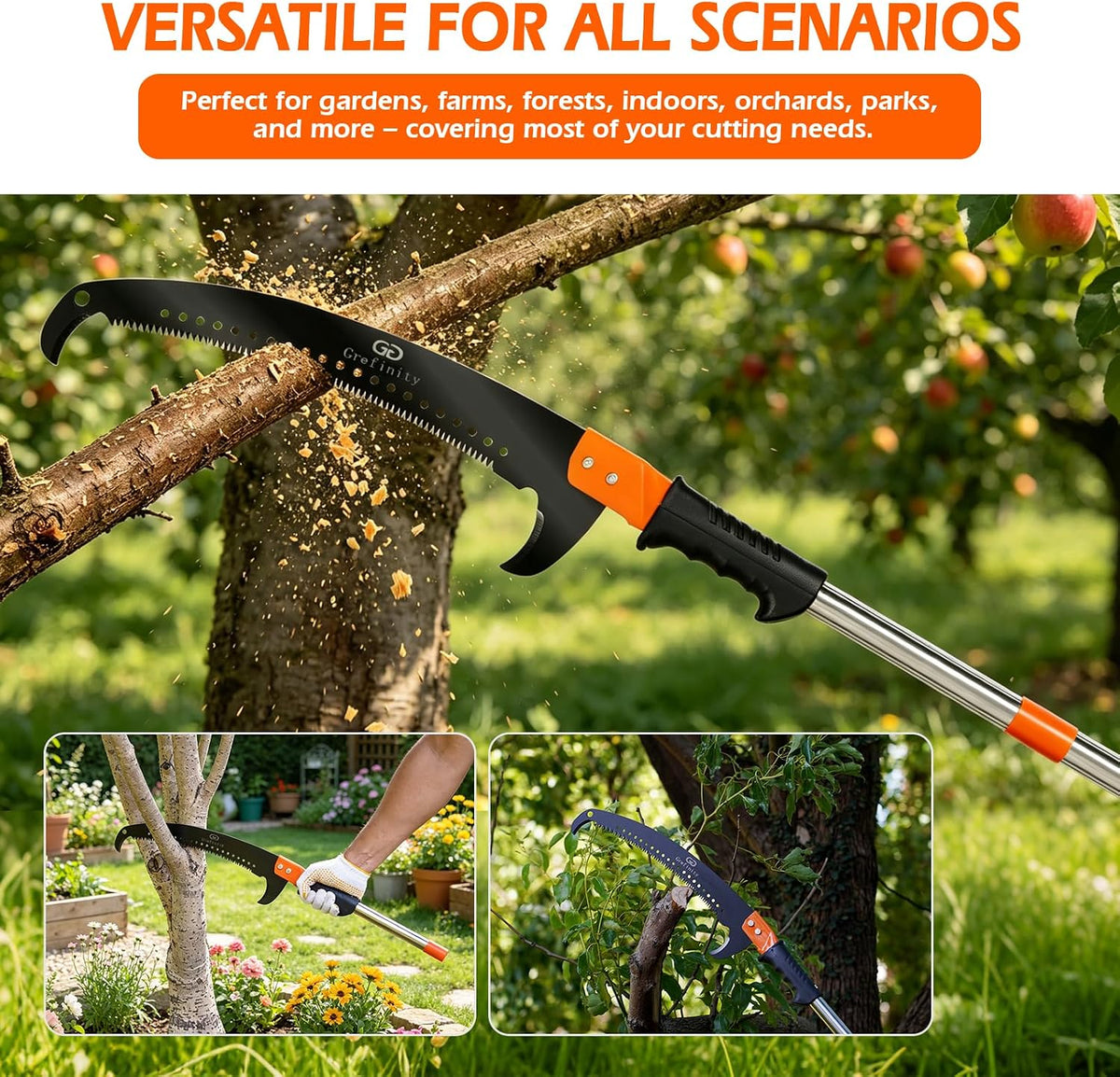 Manual Pole Saw, 7.8 Ft Pole Saws for Tree Trimming