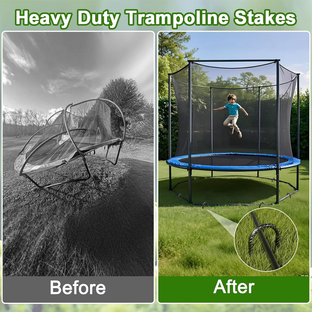 Trampoline Stakes Heavy Duty 12 Inch Trampoline Anchors High Wind