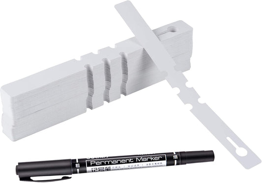 200 Pcs White Plastic Plant Tags with Marker Pen