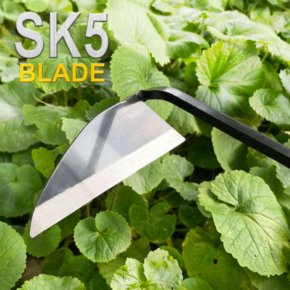 Japanese Weeding Sickle, Wide Blade Gardening Tools - Premium Quality Hand Hoes/Weeding Sickle Have Very Sharp Edge for Quick Work (Long Handle)