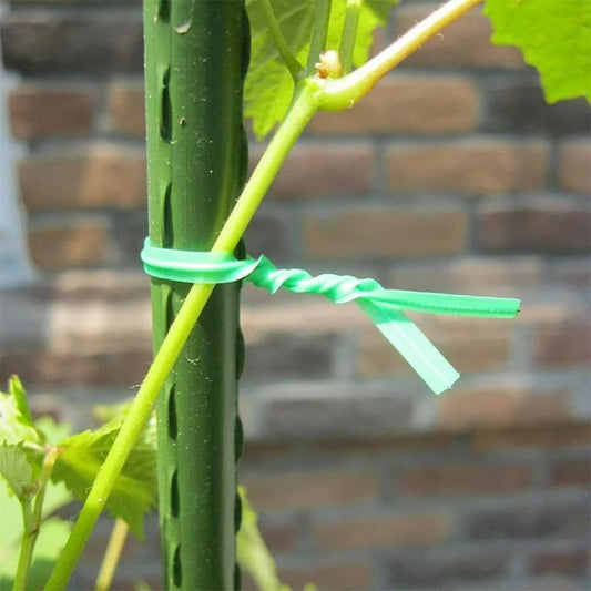 Twist Ties for Plants - 100 Pack 8” Garden Twist Ties for Climbing Plants, Outdoor, Indoor, Flowers, Vines - Reusable Green Plant Wire