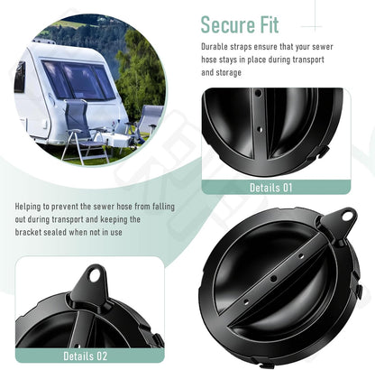 2 Pack A040338BK Cap/Strap for Hose Carriers for Valterra RV
