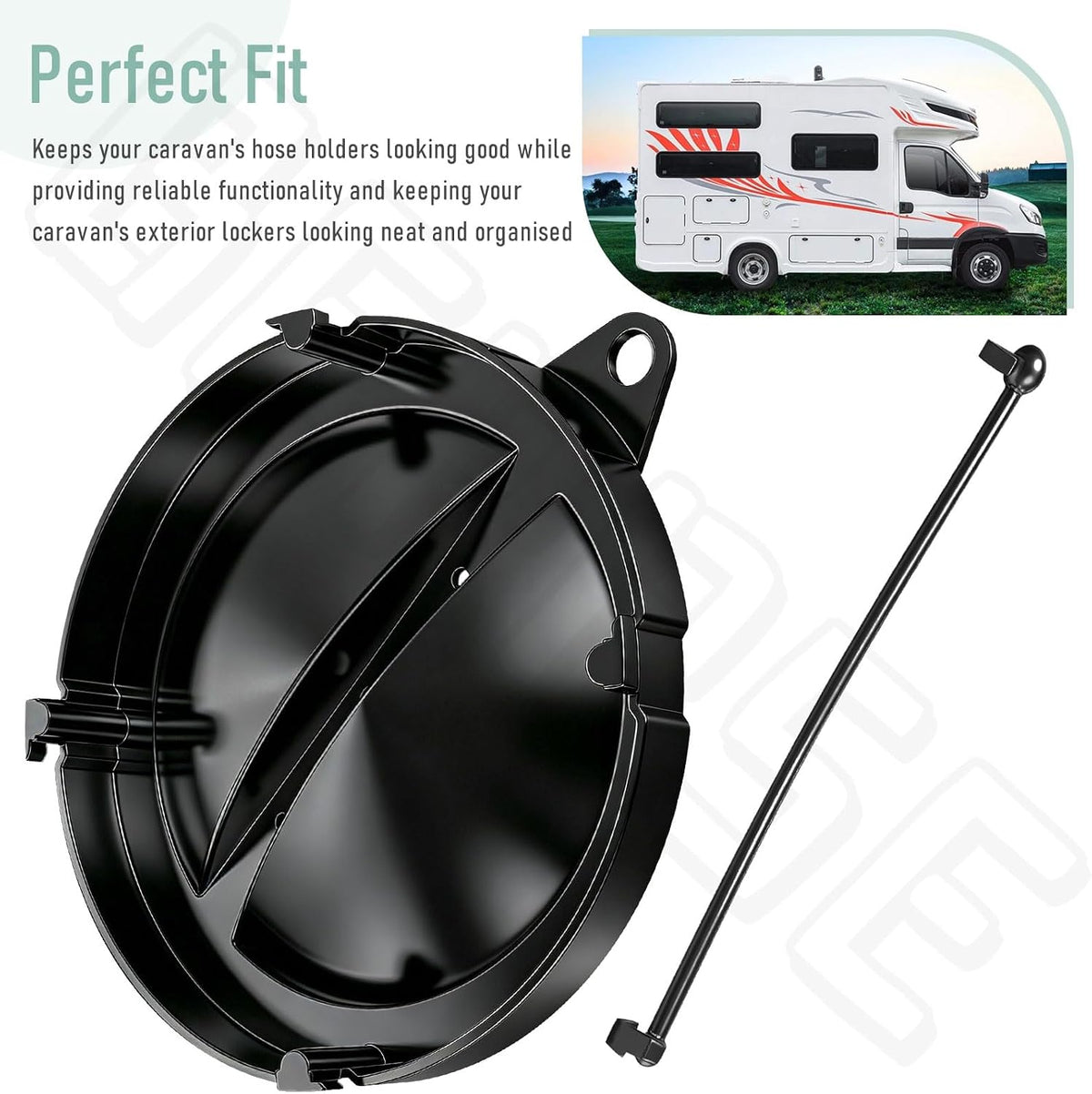 2 Pack A040338BK Cap/Strap for Hose Carriers for Valterra RV