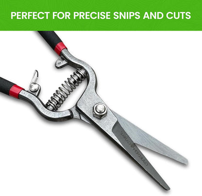 Classic Bypass Pruning Shears Clippers – Heavy Duty Forged Steel Garden Pruners – Safety Lock – Non Slip Comfort Grips – Cuts up to 1” Diameter – Professional Bypass Pruners for Gardening