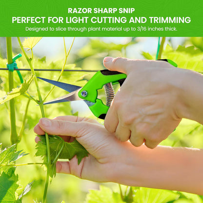 Classic Bypass Pruning Shears Clippers – Heavy Duty Forged Steel Garden Pruners – Safety Lock – Non Slip Comfort Grips – Cuts up to 1” Diameter – Professional Bypass Pruners for Gardening