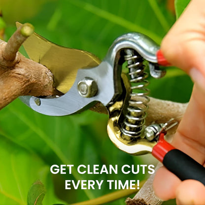 Classic Bypass Pruning Shears Clippers – Heavy Duty Forged Steel Garden Pruners – Safety Lock – Non Slip Comfort Grips – Cuts up to 1” Diameter – Professional Bypass Pruners for Gardening
