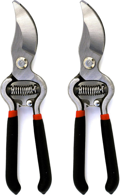 Classic Bypass Pruning Shears Clippers – Heavy Duty Forged Steel Garden Pruners – Safety Lock – Non Slip Comfort Grips – Cuts up to 1” Diameter – Professional Bypass Pruners for Gardening