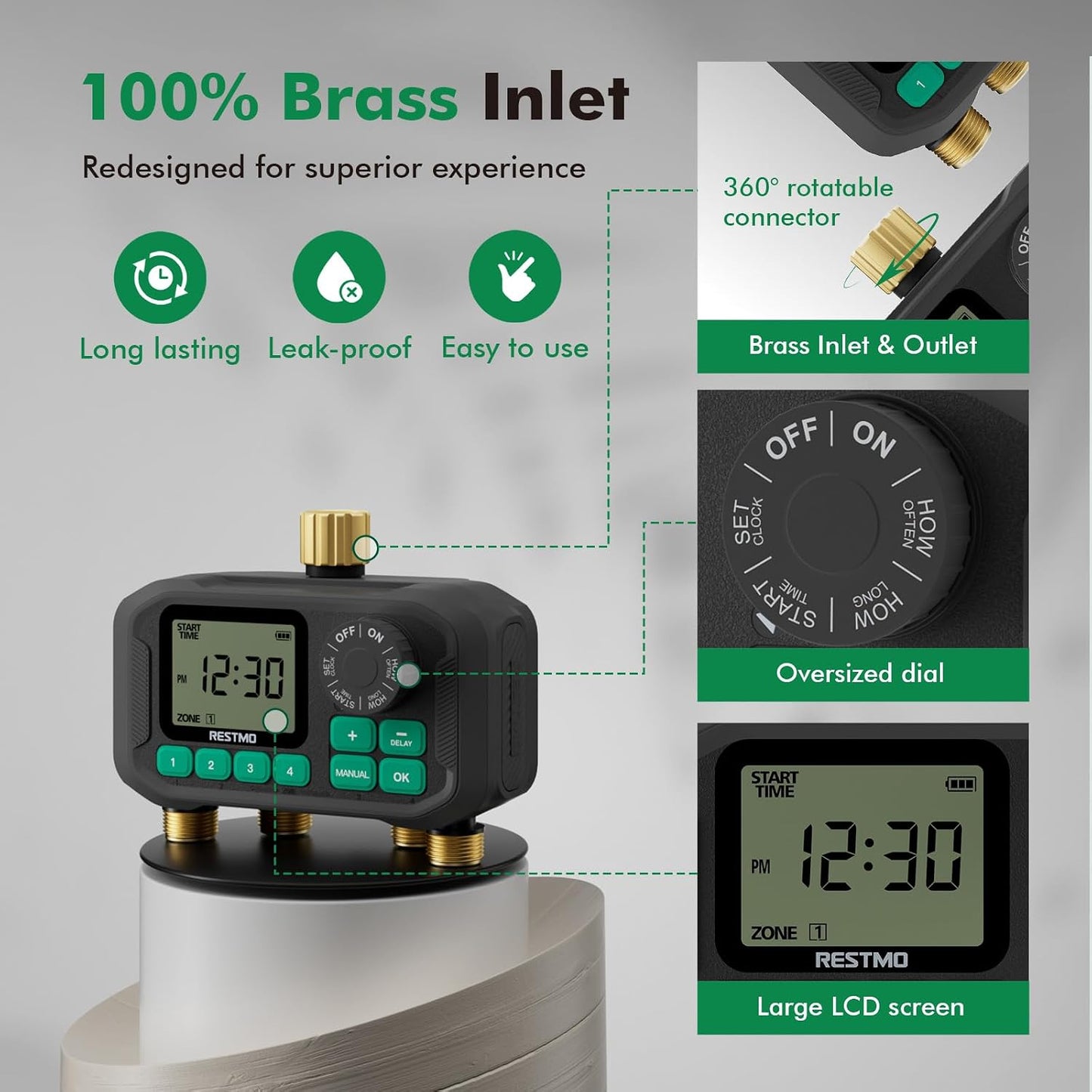 Remote Control Brass Sprinkler Timer for Outdoor Hose Faucet