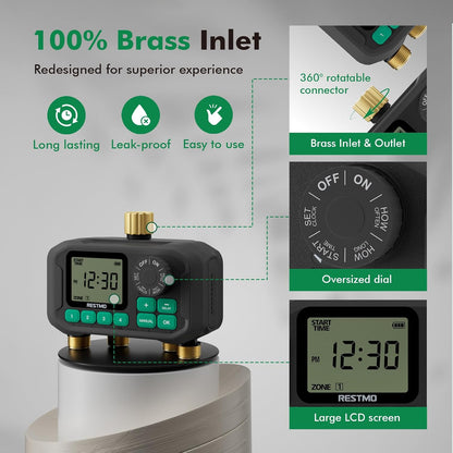 Remote Control Brass Sprinkler Timer for Outdoor Hose Faucet