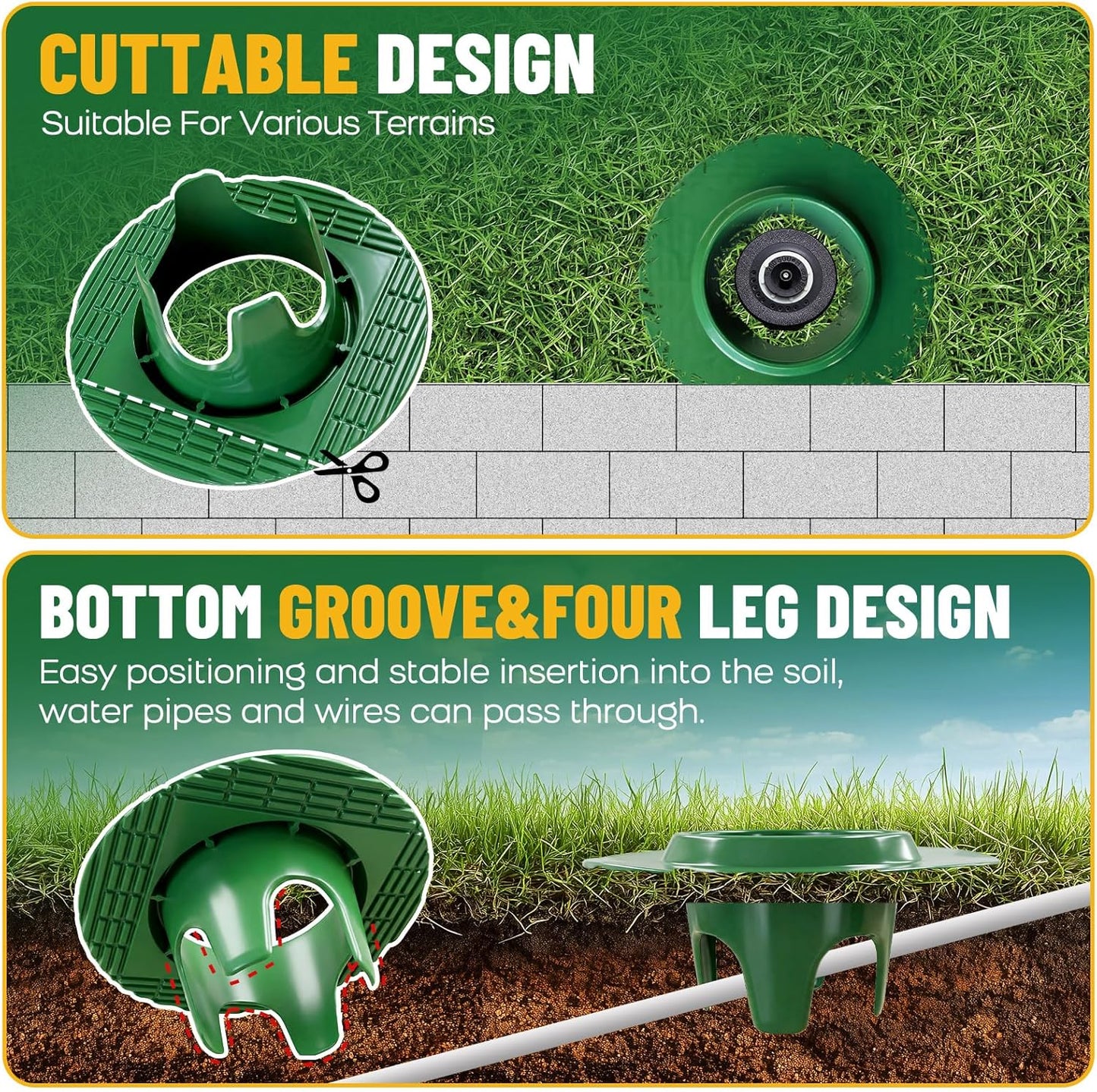 10Pack Sprinkler Head Protector, Cuttable Design, ABS Plash Guard