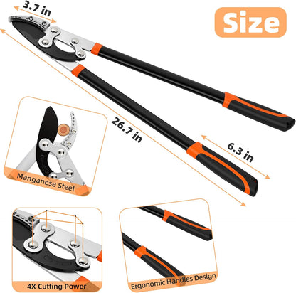 1-Piece Loppers Hedge Shears Pruners Heavy Duty Combo Clippers