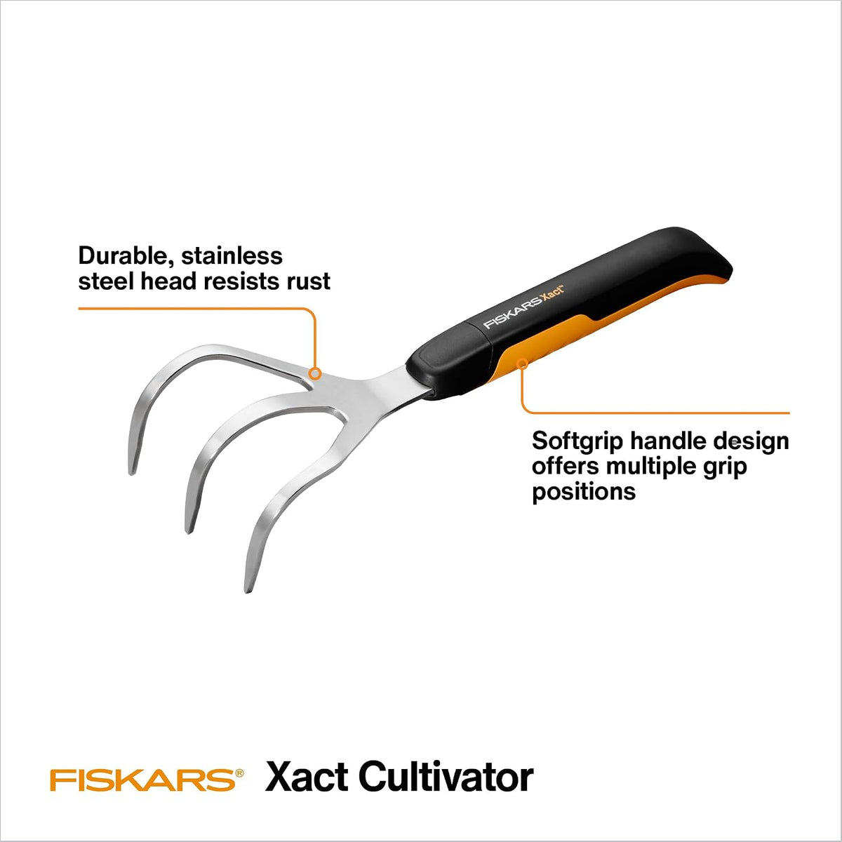 Xact Hand Cultivator, Stainless Steel Weeder, Durable Garden Tool