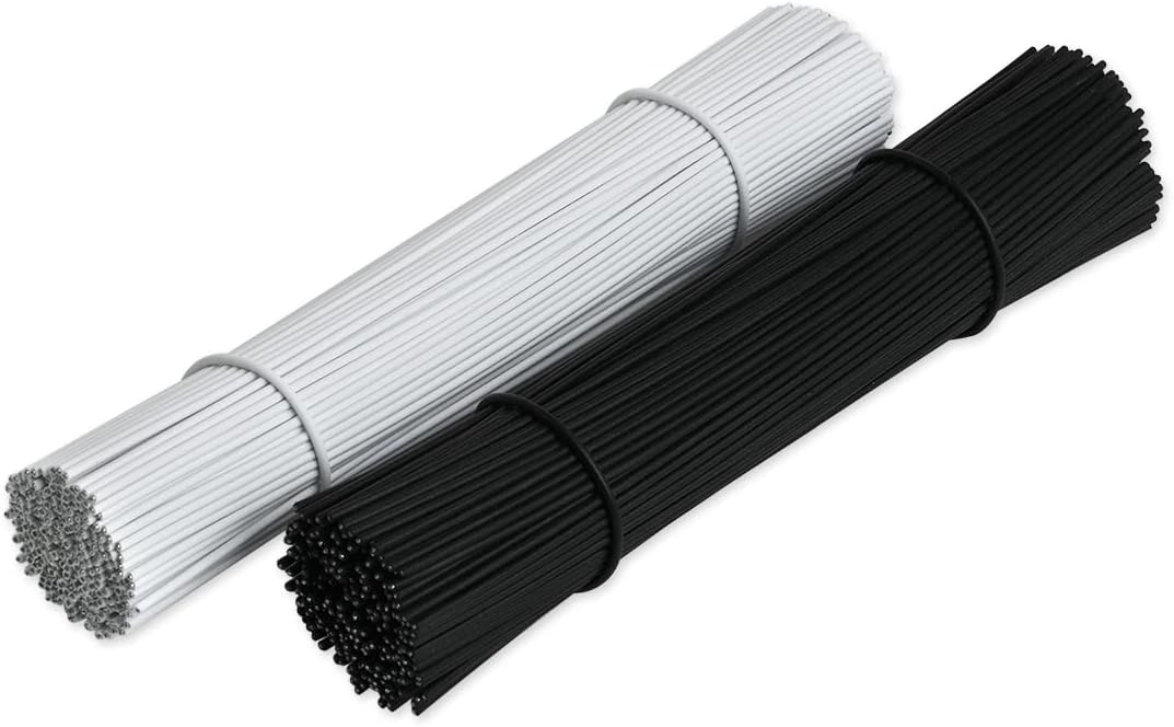 6 Inch Twist Ties Set of 200 Bread Bag Ties Wire Twist Ties for Cord Management (Black and White (round shape))