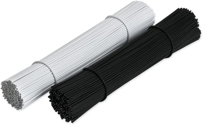 6 Inch Twist Ties Set of 200 Bread Bag Ties Wire Twist Ties for Cord Management (Black and White (round shape))