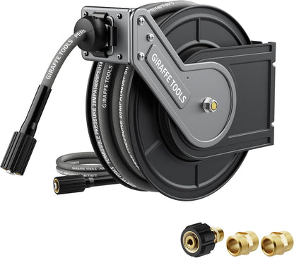 Pressure Washer Hose Reel with 60ft Pressure Hose, 4000PSI