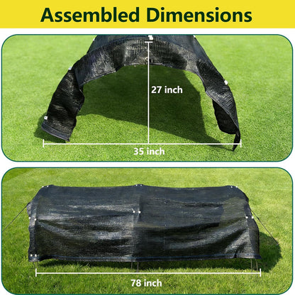 Garden Shade Kits, Shade Cloth with Hoops,78" L x 35" W x 27" H Row Covers