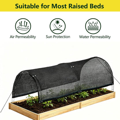 Garden Shade Kits, Shade Cloth with Hoops,78" L x 35" W x 27" H Row Covers