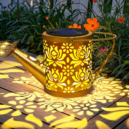Solar Watering Can Lights Butterfly Hook Outdoor Garden Decor