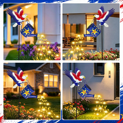 Solar Watering Can Lights Butterfly Hook Outdoor Garden Decor