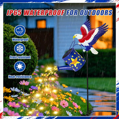 Solar Watering Can Lights Butterfly Hook Outdoor Garden Decor