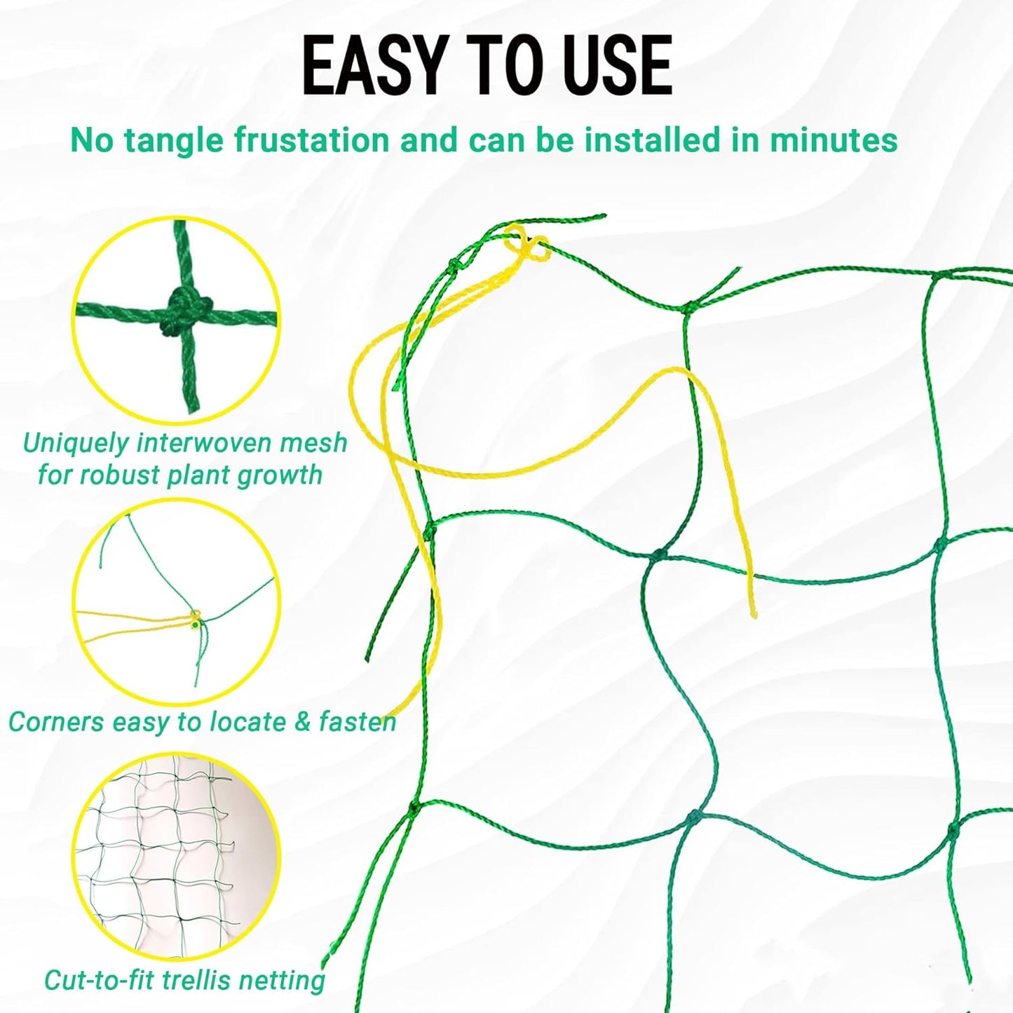 Trellis Netting for Climbing Plants - Heavy Duty Garden Trellis Netting for Cucumber, Vine, Fruits & Vegetables Tomato Plants Trellis Net, Climbing Vining Plants 10' x 7'Ft Green
