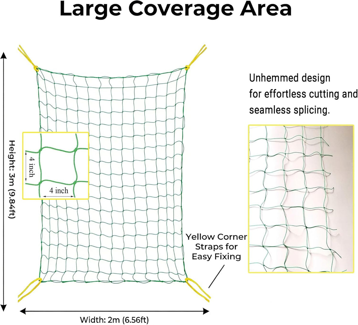 Trellis Netting for Climbing Plants - Heavy Duty Garden Trellis Netting for Cucumber, Vine, Fruits & Vegetables Tomato Plants Trellis Net, Climbing Vining Plants 10' x 7'Ft Green