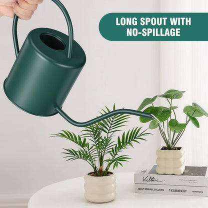 Plant Watering Can, 50 oz / 1500 ml Stainless Steel Metal - Modern Decorative with Long Spout for Indoor Potted Plants, Bonsai, Garden Flowers, Black