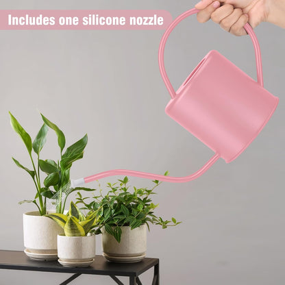 Plant Watering Can, 50 oz / 1500 ml Stainless Steel Metal - Modern Decorative with Long Spout for Indoor Potted Plants, Bonsai, Garden Flowers, Black