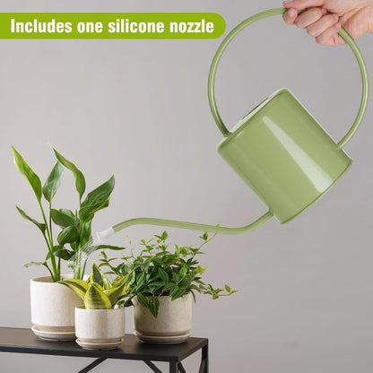 Plant Watering Can, 50 oz / 1500 ml Stainless Steel Metal - Modern Decorative with Long Spout for Indoor Potted Plants, Bonsai, Garden Flowers, Black