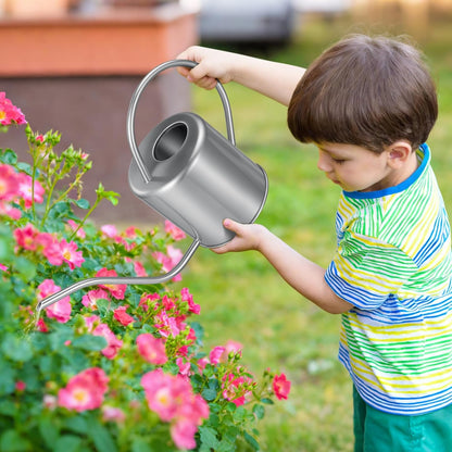 Plant Watering Can, 50 oz / 1500 ml Stainless Steel Metal - Modern Decorative with Long Spout for Indoor Potted Plants, Bonsai, Garden Flowers, Black