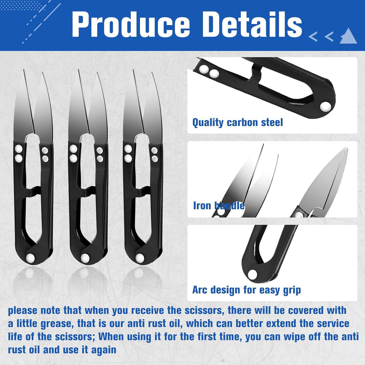 48 Pcs 4 Inch Bonsai Pruning Scissors Thread Snips Mini Sewing Scissors U Shaped Bulk Bud and Leaves Trimmer Yarn Carbon Steel Pruners Trimmers for Gardening(Black, Blue, Red)