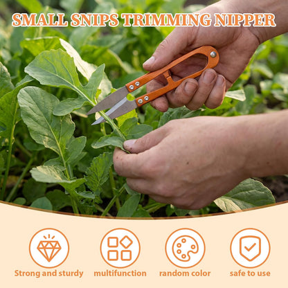 48 Pcs 4 Inch Bonsai Pruning Scissors Thread Snips Mini Sewing Scissors U Shaped Bulk Bud and Leaves Trimmer Yarn Carbon Steel Pruners Trimmers for Gardening(Black, Blue, Red)
