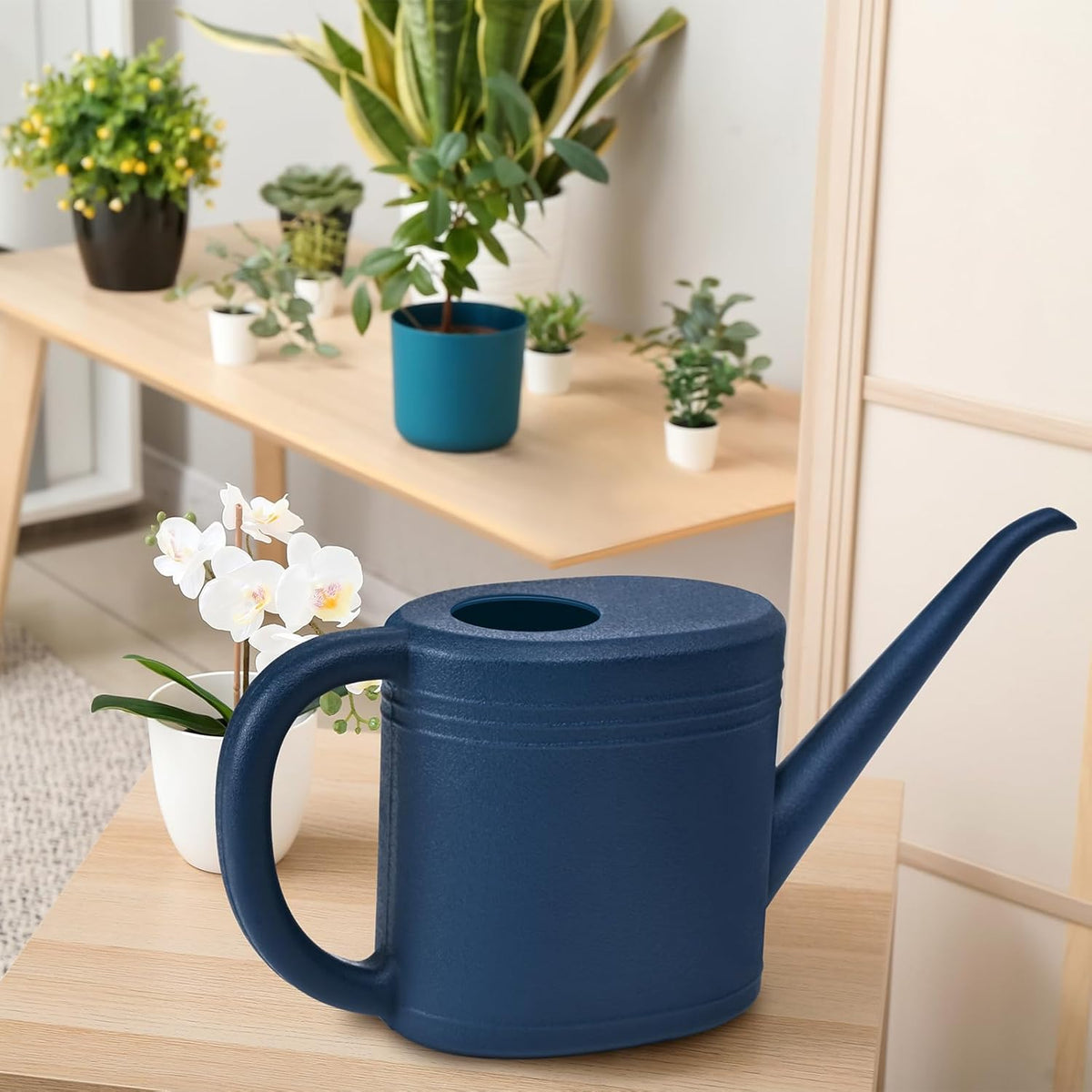 Plant Watering Can for Home Garden - with Long Spout - 1/4 Gallon - Green
