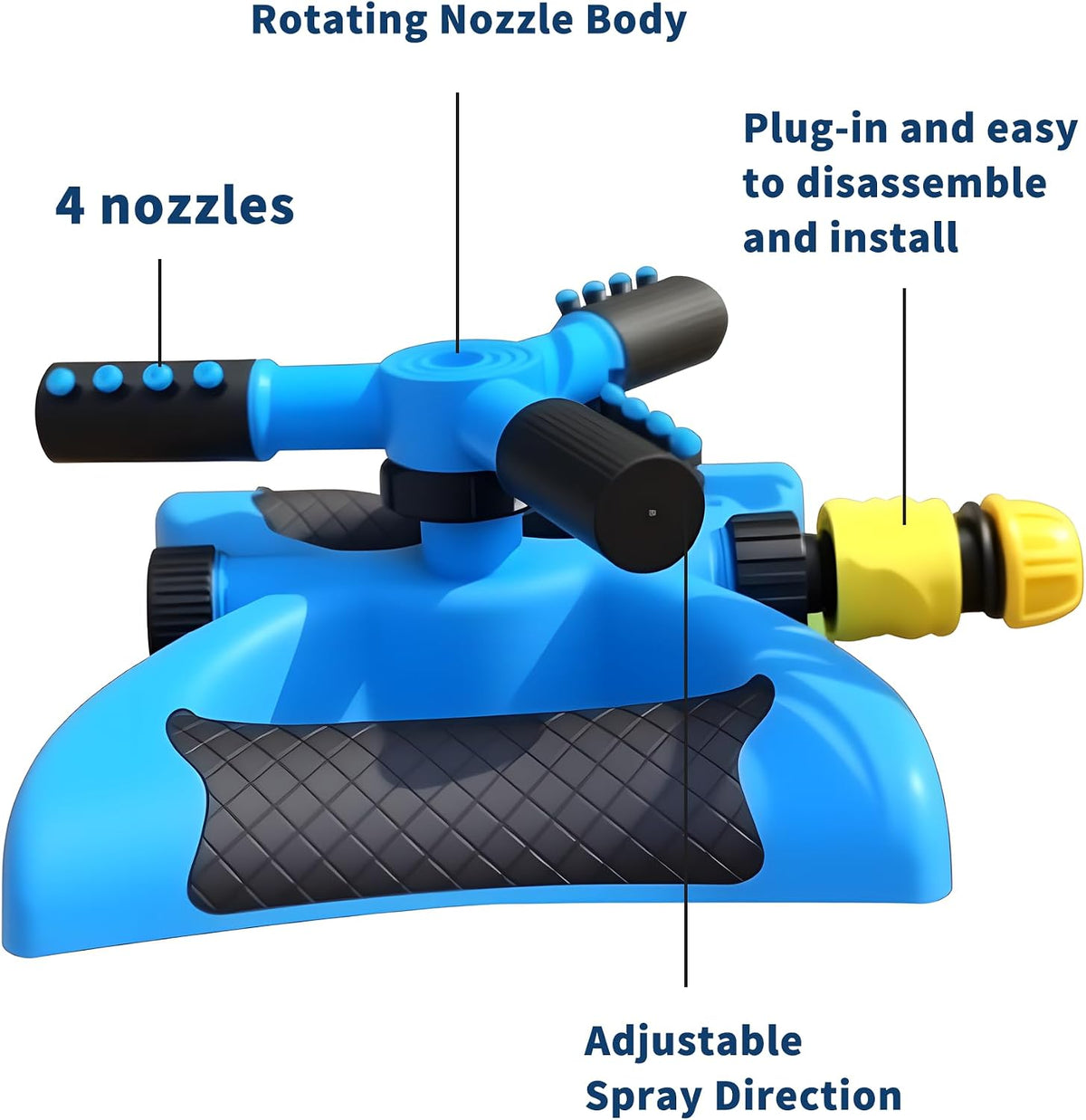 Sprinkler for Yard Rotary Garden Sprinkler, Large Coverage Lawn Watering System for Yards（Suitable for DN: 1/2 inch Pipes）