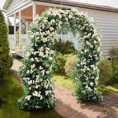 Garden Arbor, Arch Archway for Wedding Ceremony Party, Steel Garden Trellis for Plant Climbing, Christmas Garden Decorations Pergola for Garden, Backyard, Lawn (Black, 7.9FT)