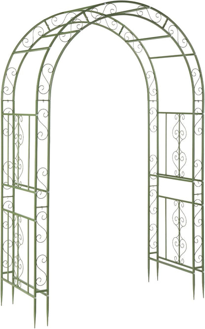Garden Arbor, Arch Archway for Wedding Ceremony Party, Steel Garden Trellis for Plant Climbing, Christmas Garden Decorations Pergola for Garden, Backyard, Lawn (Black, 7.9FT)