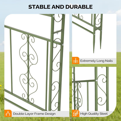 Garden Arbor, Arch Archway for Wedding Ceremony Party, Steel Garden Trellis for Plant Climbing, Christmas Garden Decorations Pergola for Garden, Backyard, Lawn (Black, 7.9FT)