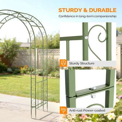 Garden Arbor, Arch Archway for Wedding Ceremony Party, Steel Garden Trellis for Plant Climbing, Christmas Garden Decorations Pergola for Garden, Backyard, Lawn (Black, 7.9FT)